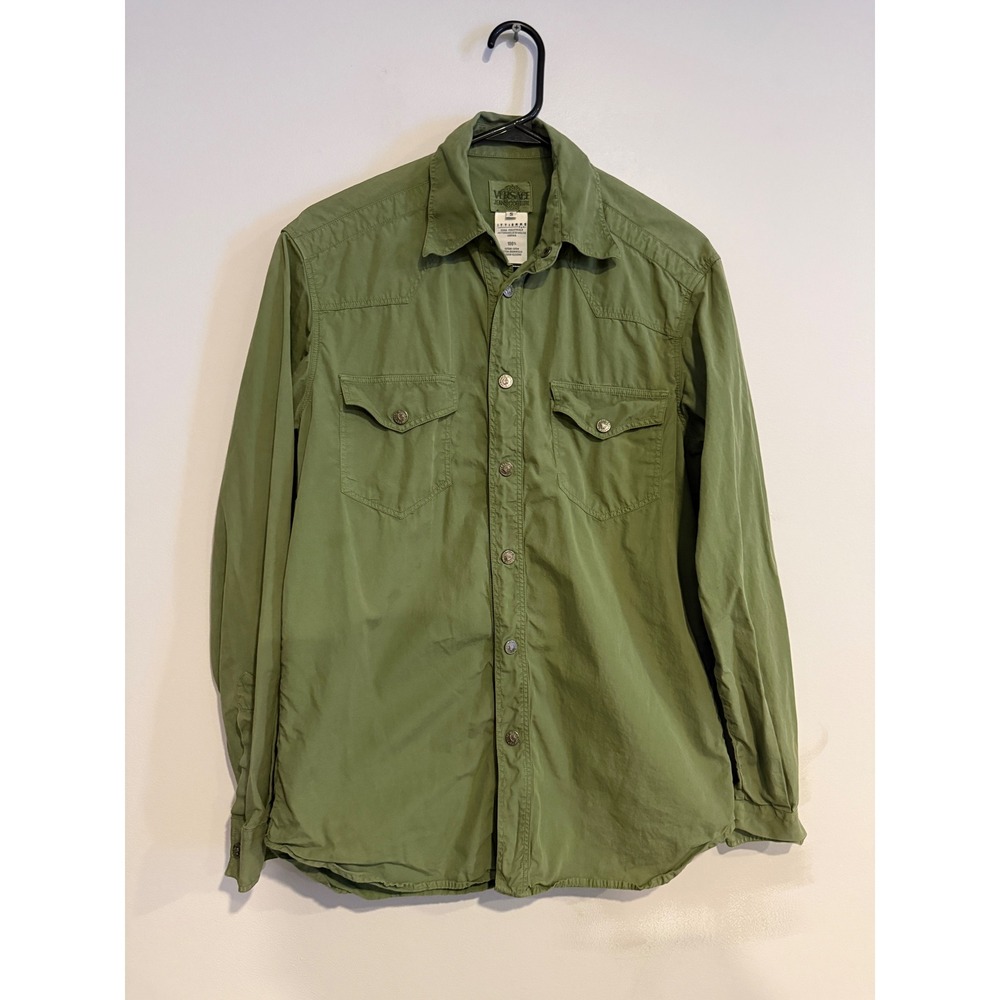 Vintage Versace Jeans Couture Olive Green Button Up jacket‎ Size S Made in Italy